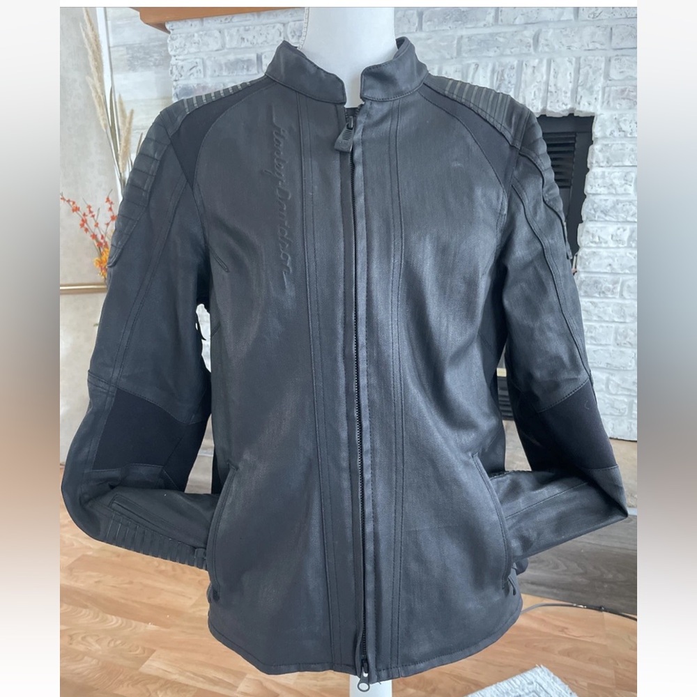 Harley-Davidson Abrasion Resistant Waxed Riding Jacket Black Women Large